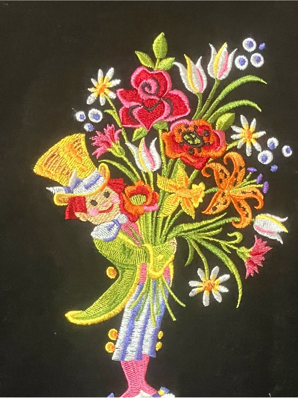Bob Mackie Wearable Art Parade Of Flowers Black Embroidered Jacket Size Medium - Picture 9 of 12